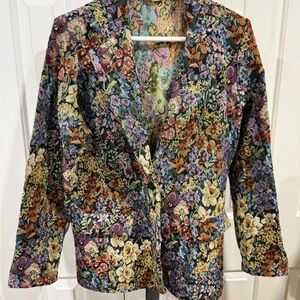 Vintage Floral Tapestry Blazer